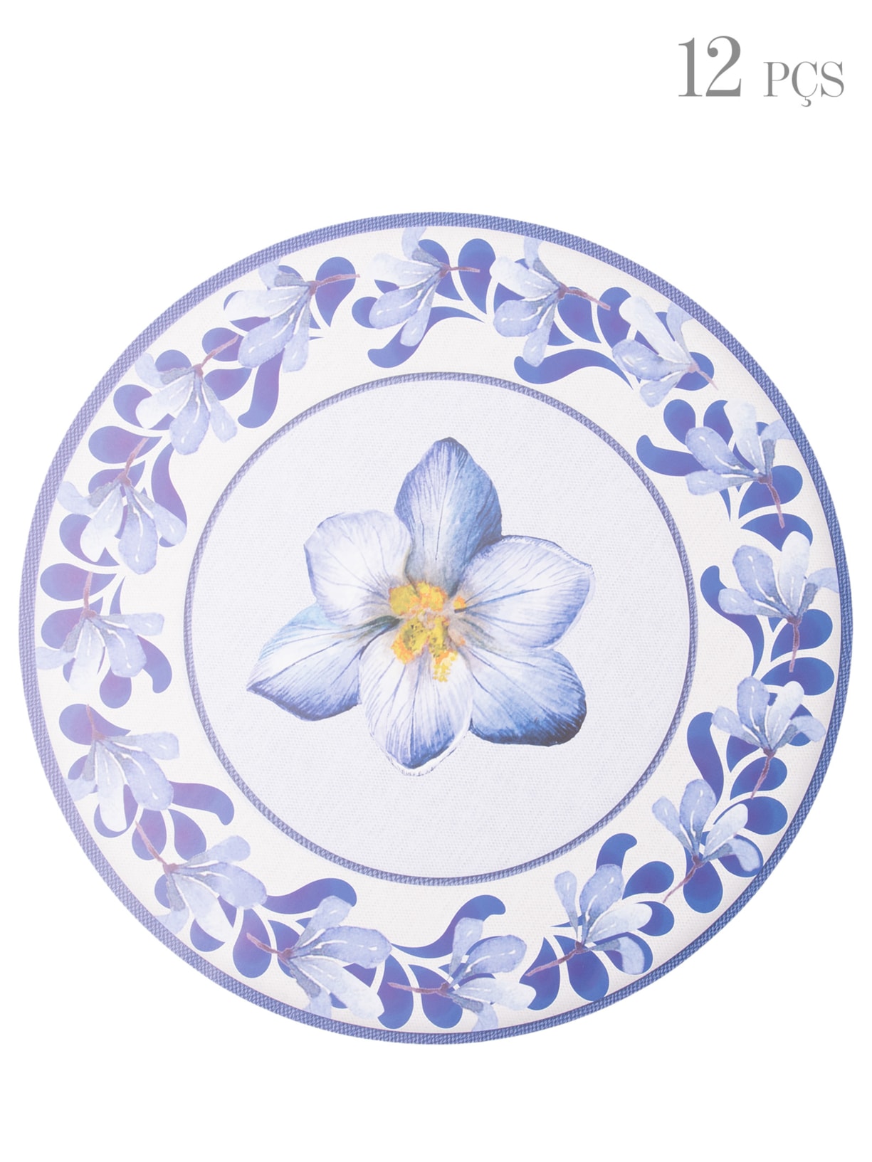 Kit de 12 Jogos Americanos Orquídea Em Papel - Off White