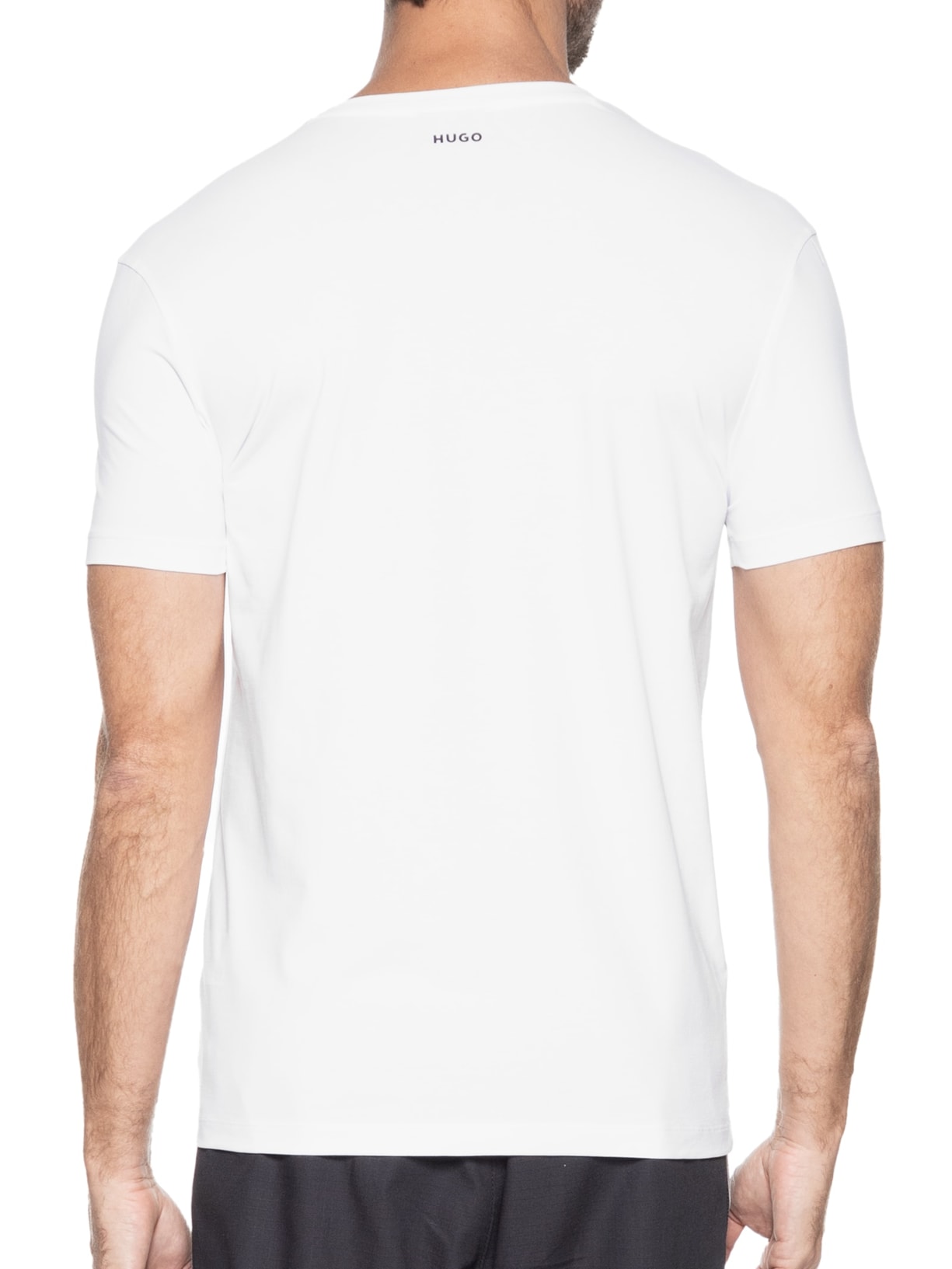 Kit De 2 Camisetas Masculina Gola V Preto Hugo