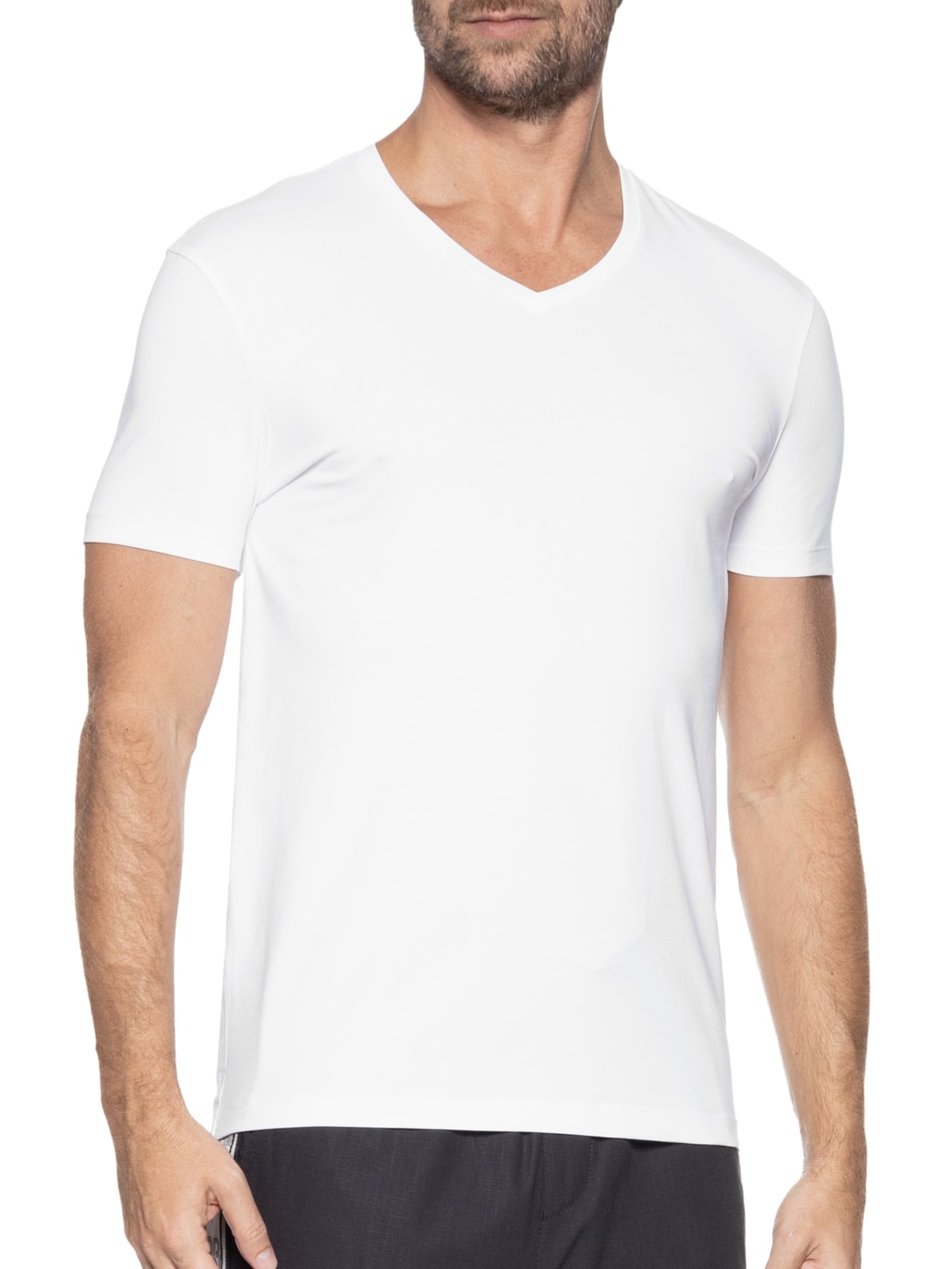 Kit De 2 Camisetas Masculina Gola V Preto Hugo