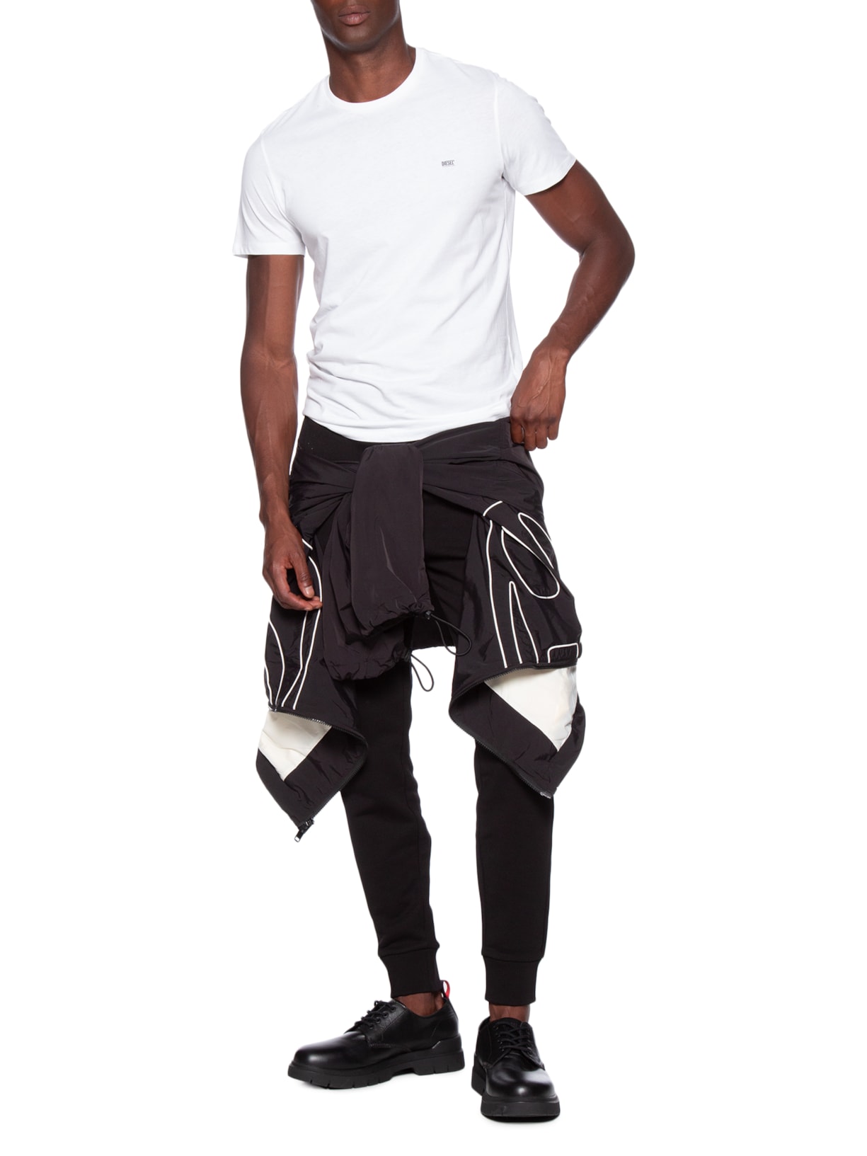 Kit de 3 Camisetas Masculinas em Algodão Branco Diesel