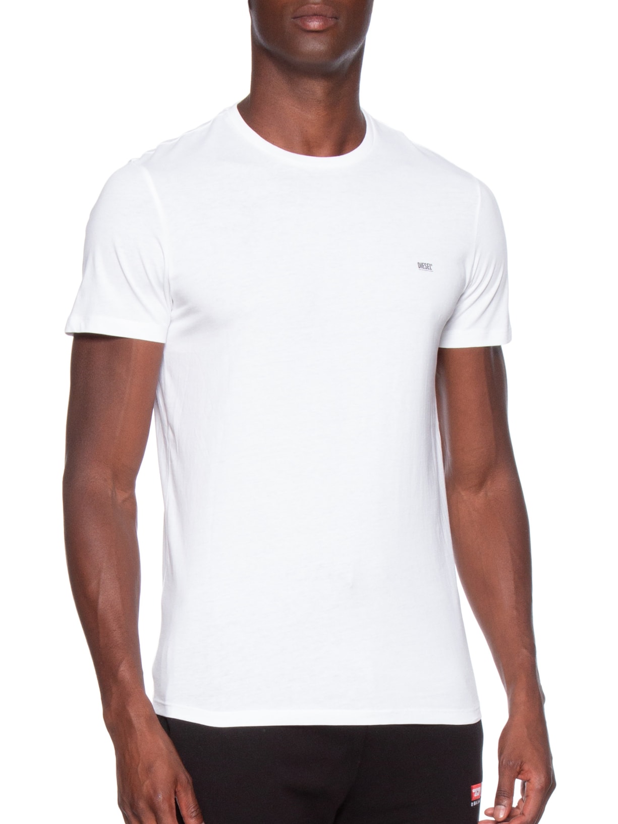 Kit de 3 Camisetas Masculinas em Algodão Branco Diesel