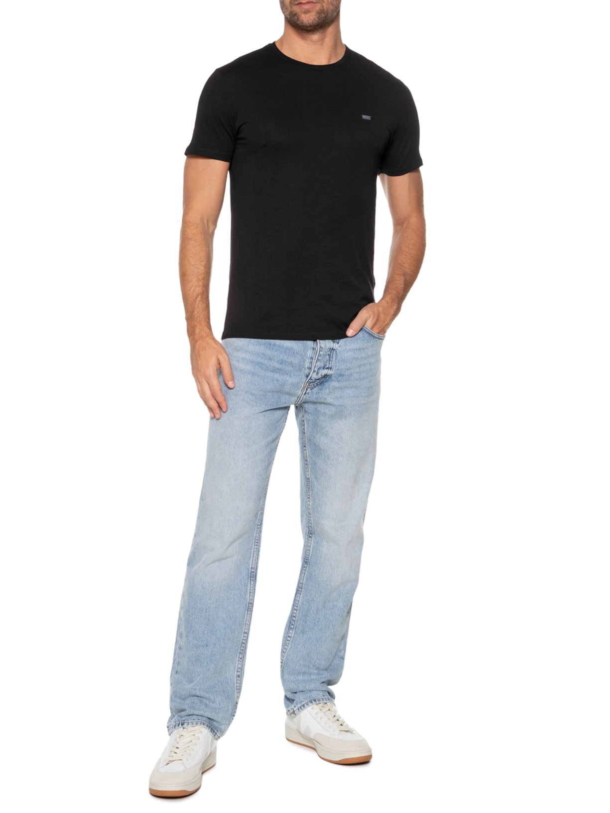 Kit De 3 Camisetas Masculinas Em Algodão Cinza Diesel