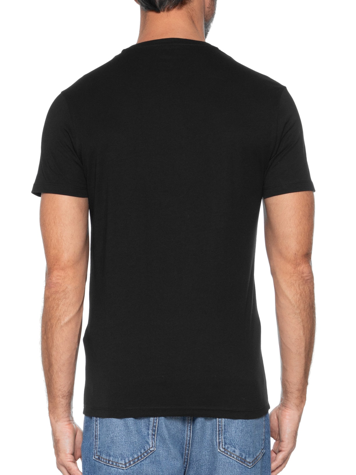 Kit de 3 Camisetas Masculinas em Algodão Preto Diesel