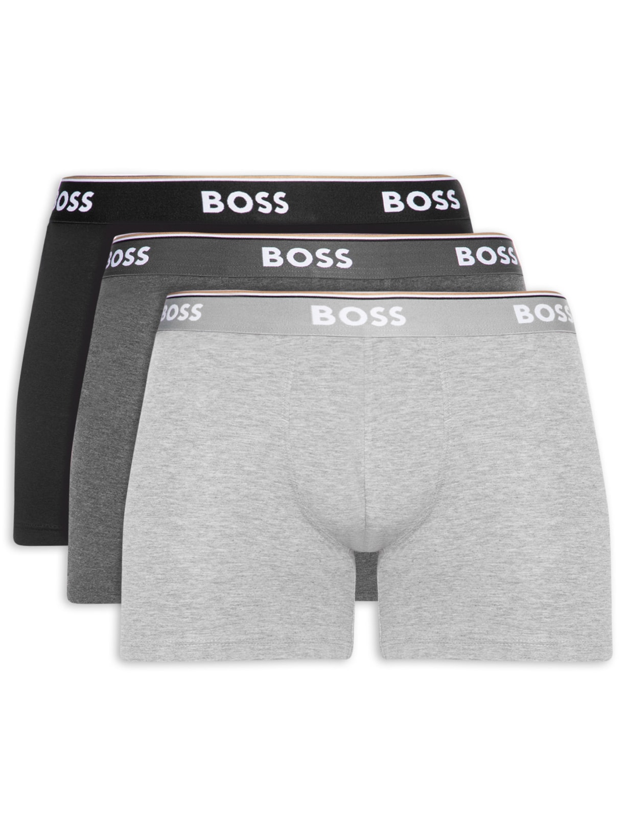Kit De 3 Cuecas Boxer Power Cinza Boss