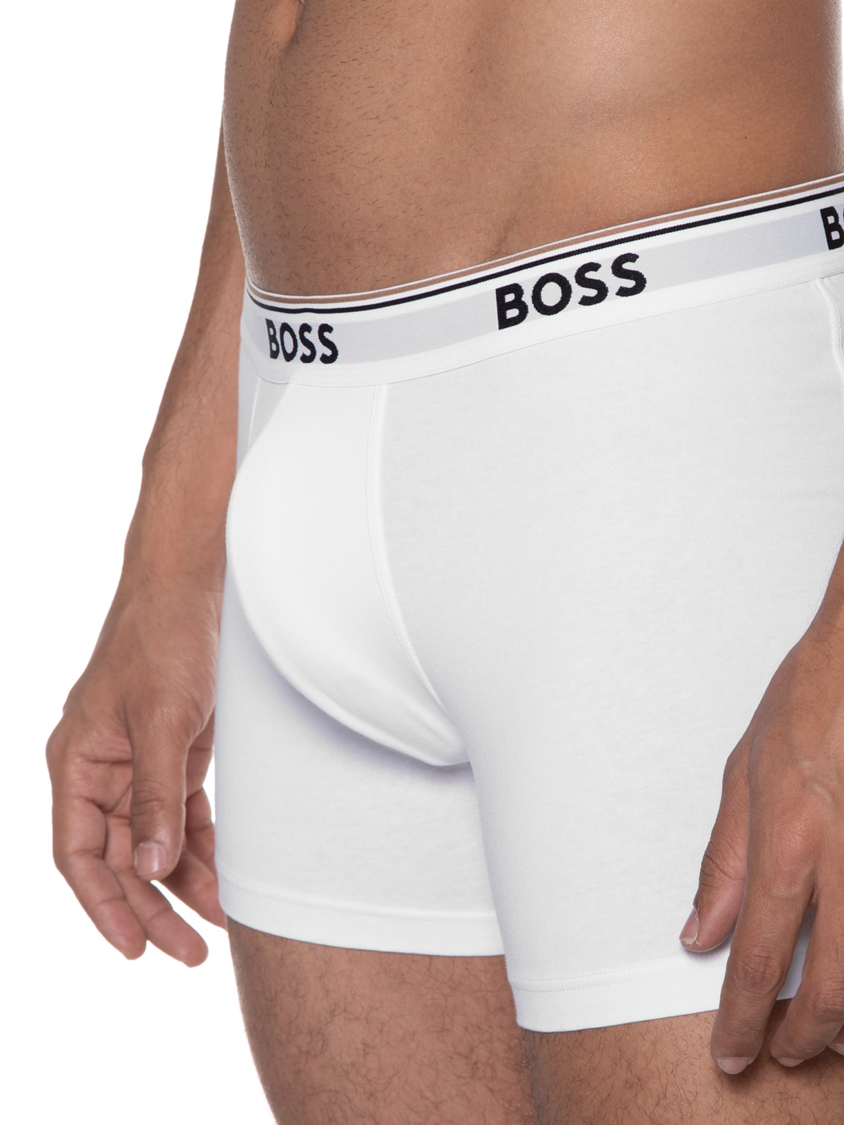Kit De 3 Cuecas Boxerbr Power Branco Boss