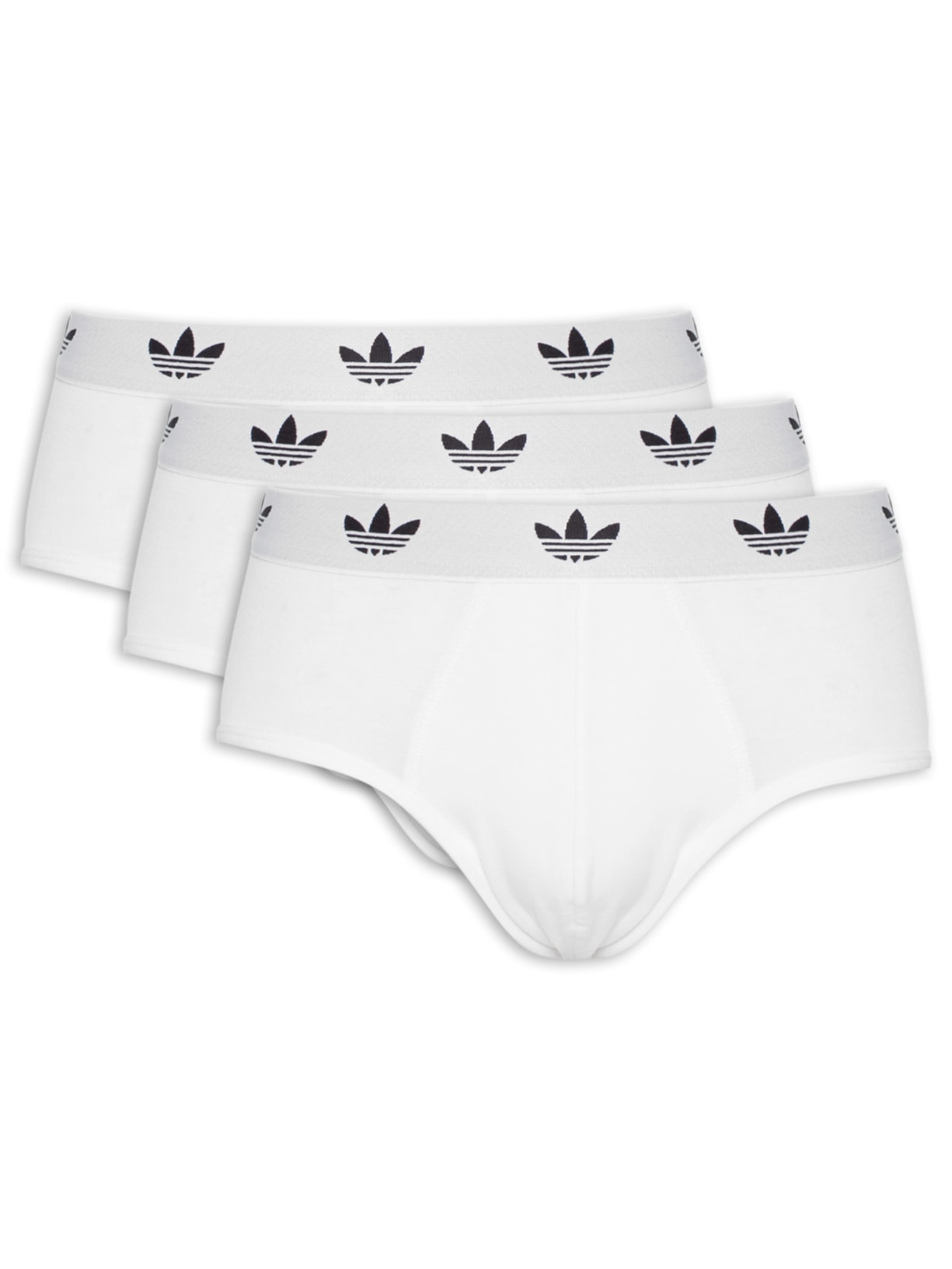 Kit De 3 Cuecas Brief Comfort Flex Cotton Branco Adidas Originals Underwear