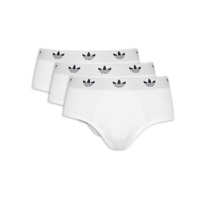 Kit De 3 Cuecas Brief Comfort Flex Cotton - Branco