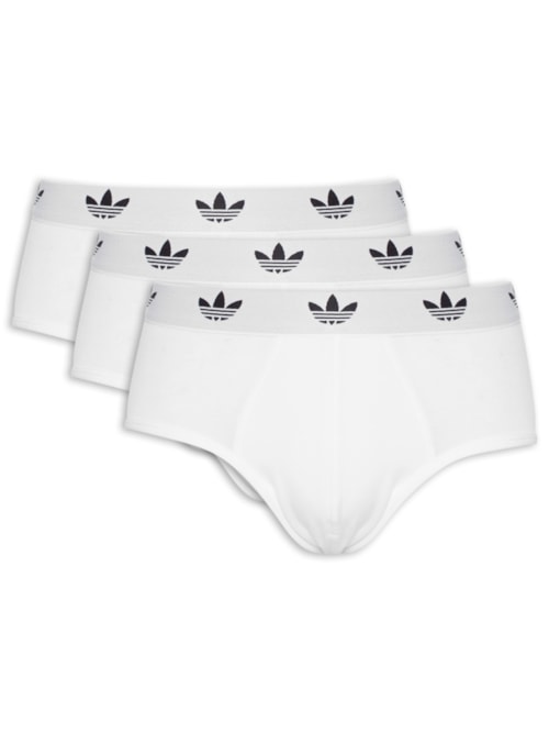 Kit De 3 Cuecas Brief Comfort Flex Cotton - Branco
