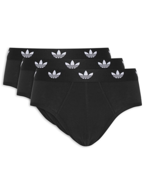 Kit De 3 Cuecas Brief Comfort Flex Cotton - Preto