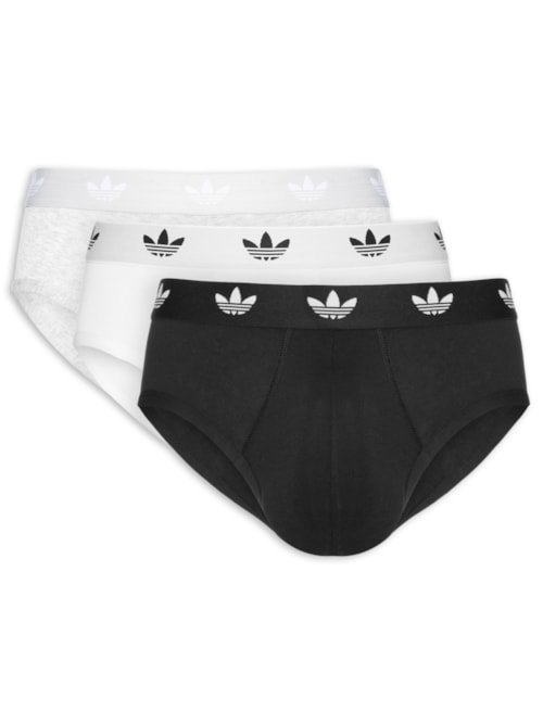 Kit De 3 Cuecas Brief Comfort Flex Cotton - Preto