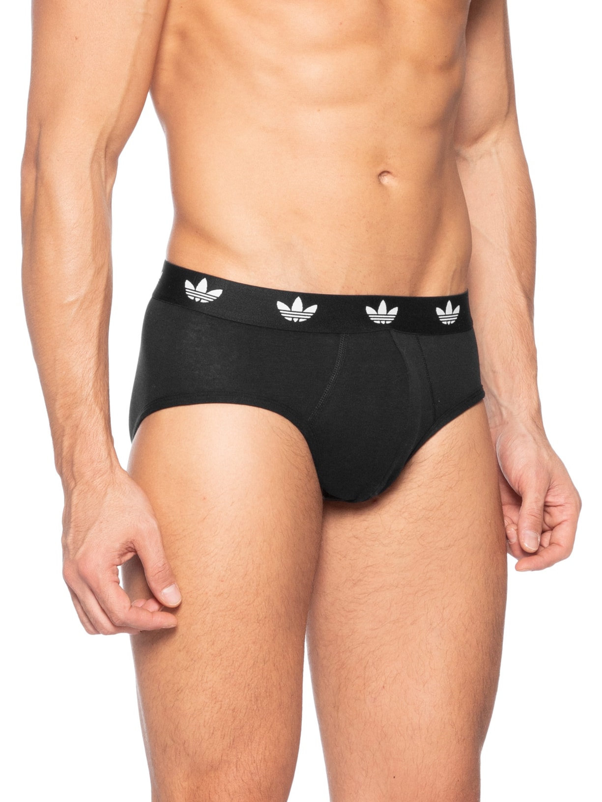 Kit De 3 Cuecas Brief Comfort Flex Cotton Preto Adidas Originals Underwear