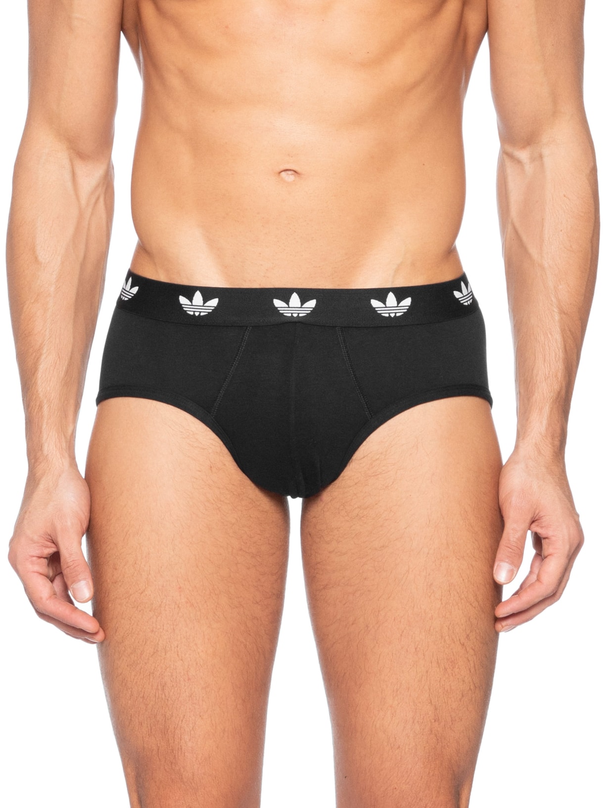 Kit De 3 Cuecas Brief Comfort Flex Cotton Preto Adidas Originals Underwear
