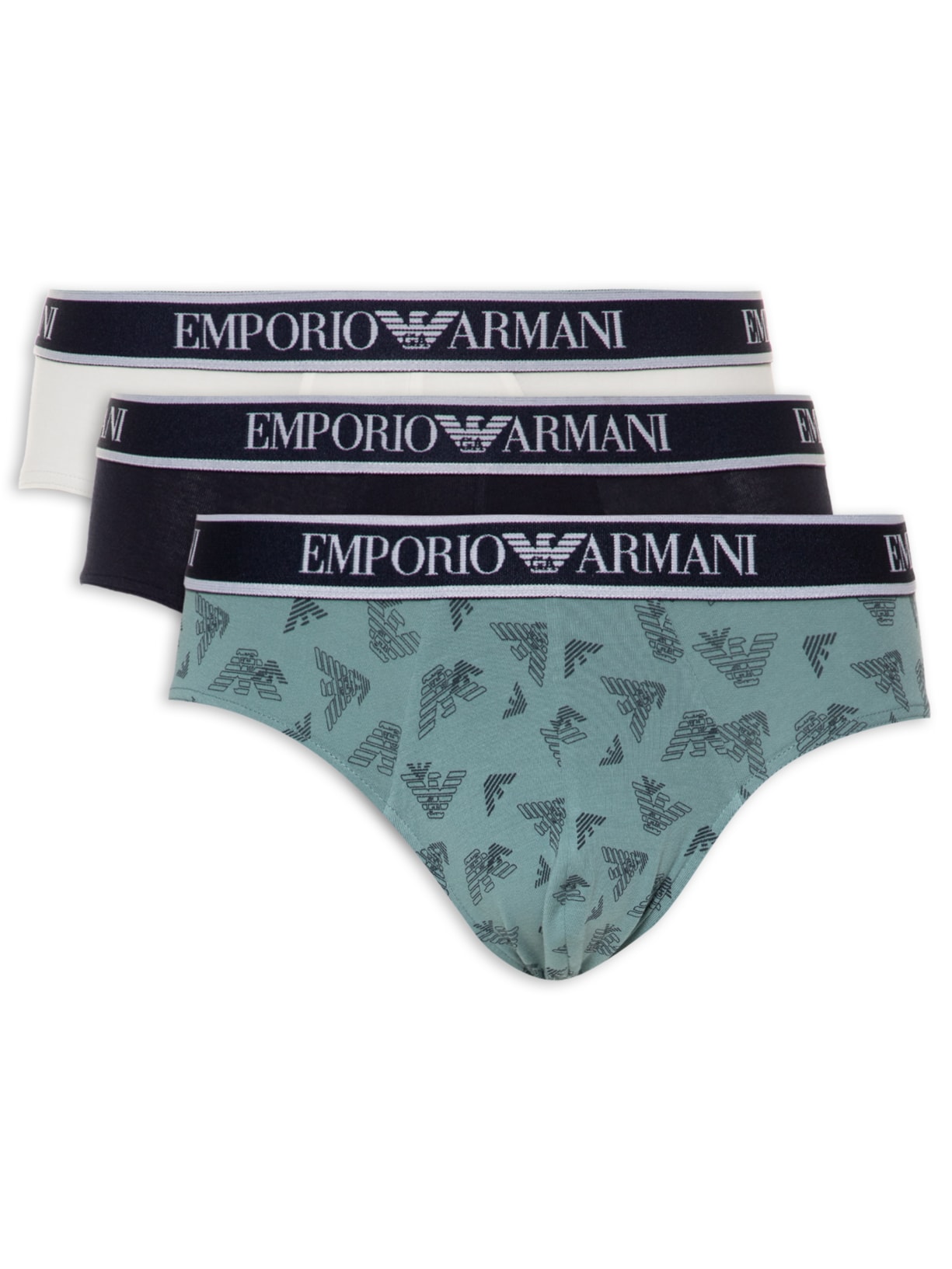 Kit De 3 Cuecas Knit Brief Emporio Armani Bodywear