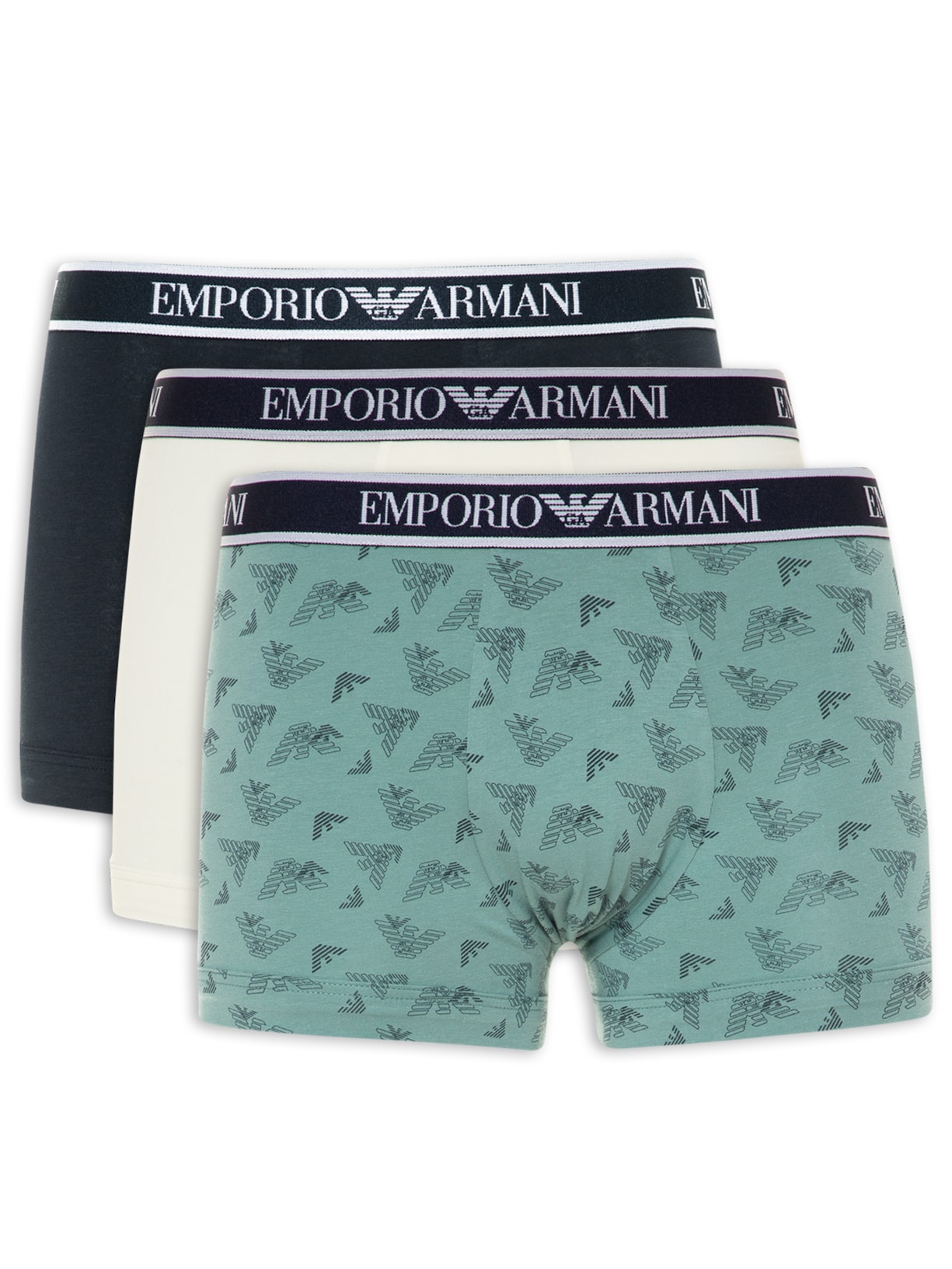 Kit De 3 Cuecas Knit Trunk Emporio Armani Bodywear