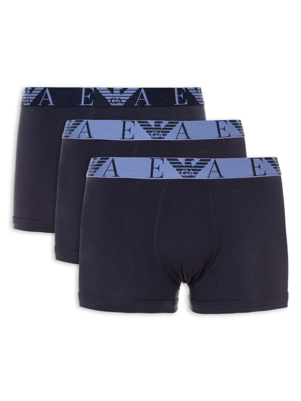 Kit De 3 Cuecas Knit Trunk - Azul