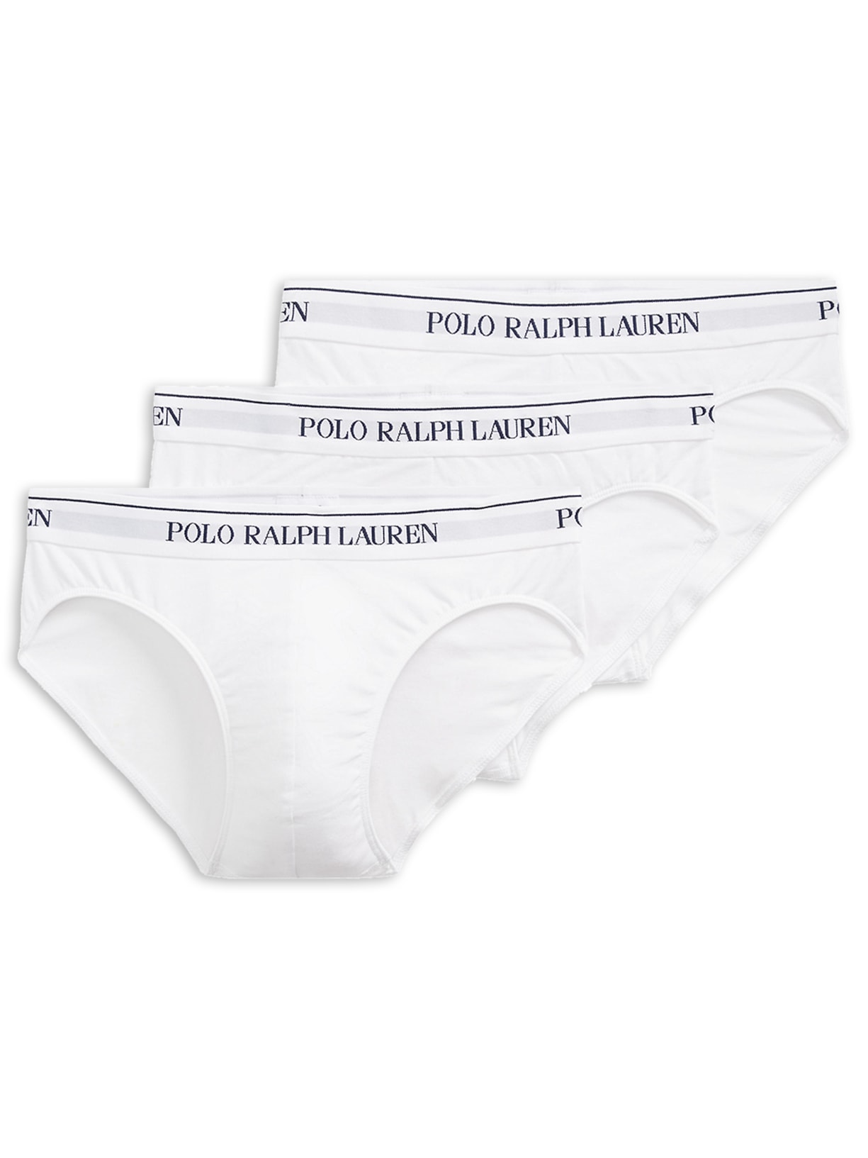 KIt De 3 Cuecas Low Rise Brief Branco Polo Ralph Lauren