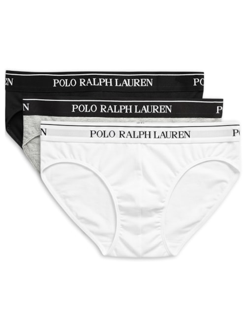Kit De 3 Cuecas Low Rise Brief - Cinza