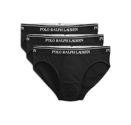 Kit De 3 Cuecas Low Rise Brief - Preto
