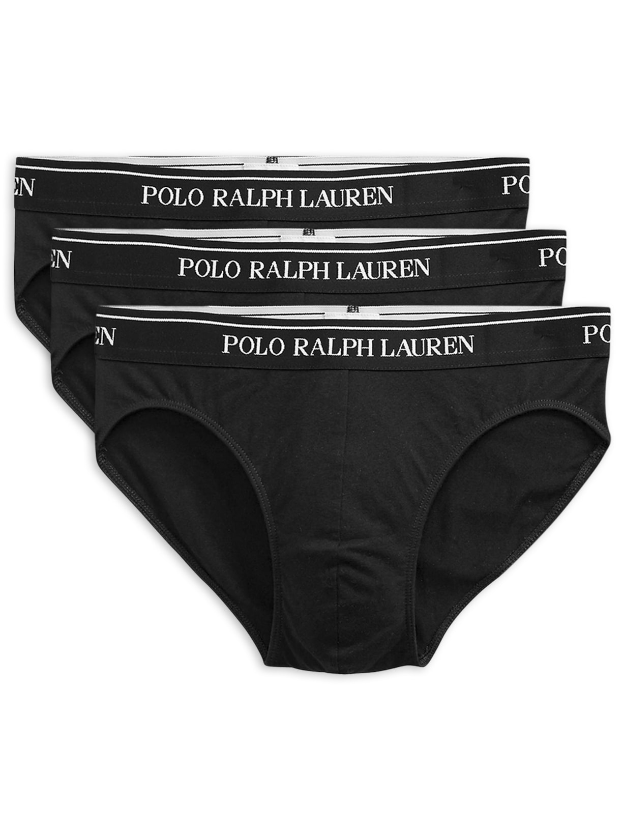 Kit De 3 Cuecas Low Rise Brief - Preto