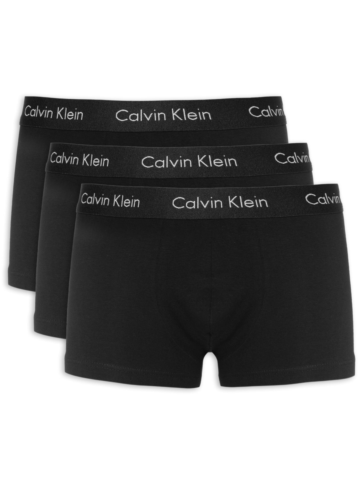 Kit De 3 Cuecas Low Rise Trunk Preto Calvin Klein Underwear