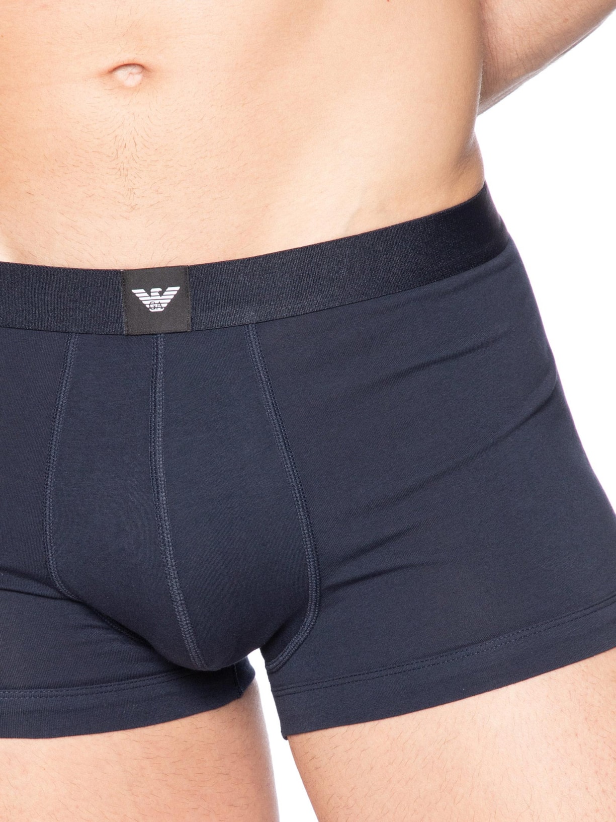 Kit De 3 Cuecas Trunk Azul Emporio Armani Bodywear