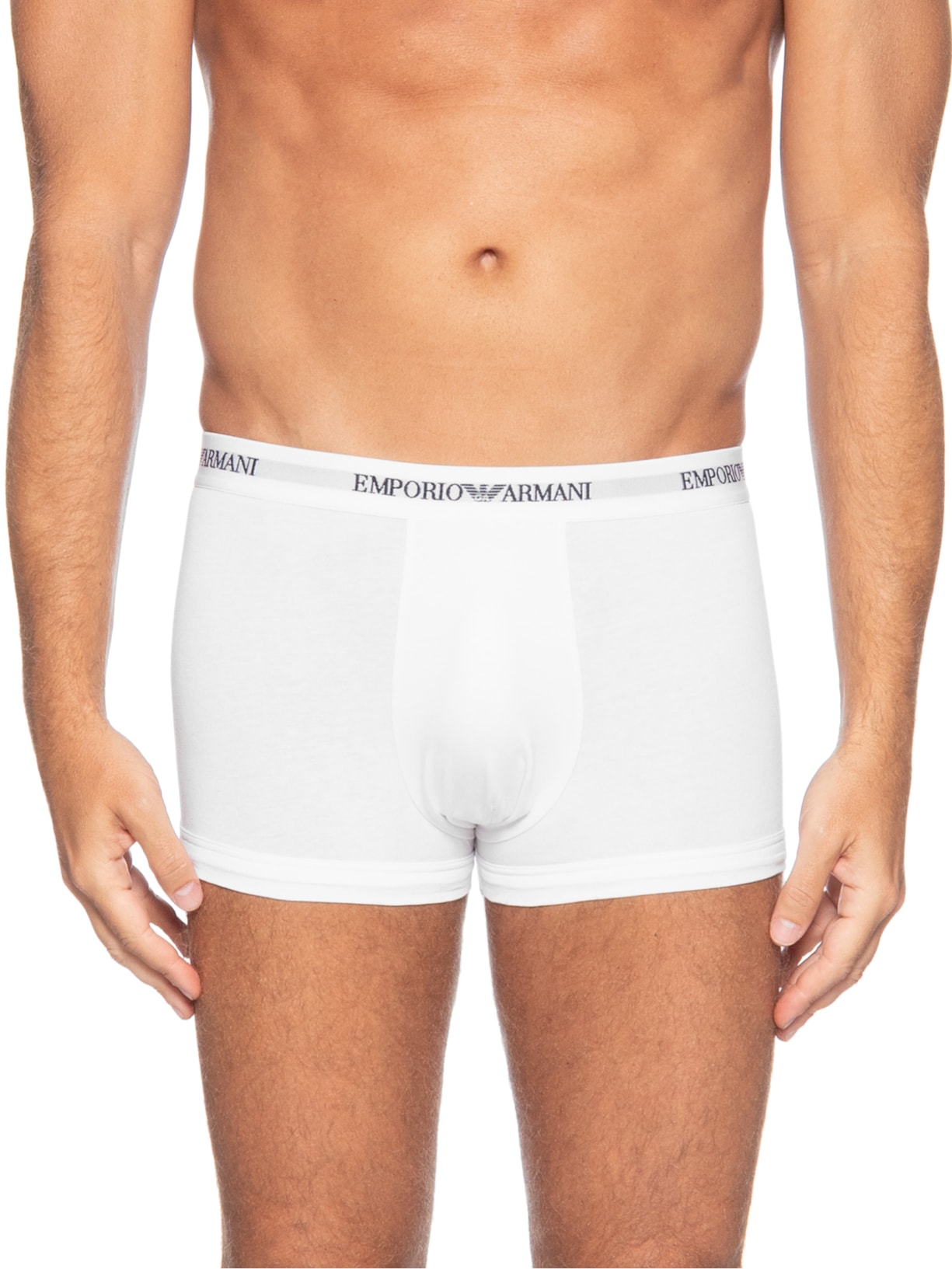Kit De 3 Cuecas Trunk Branco Emporio Armani Bodywear