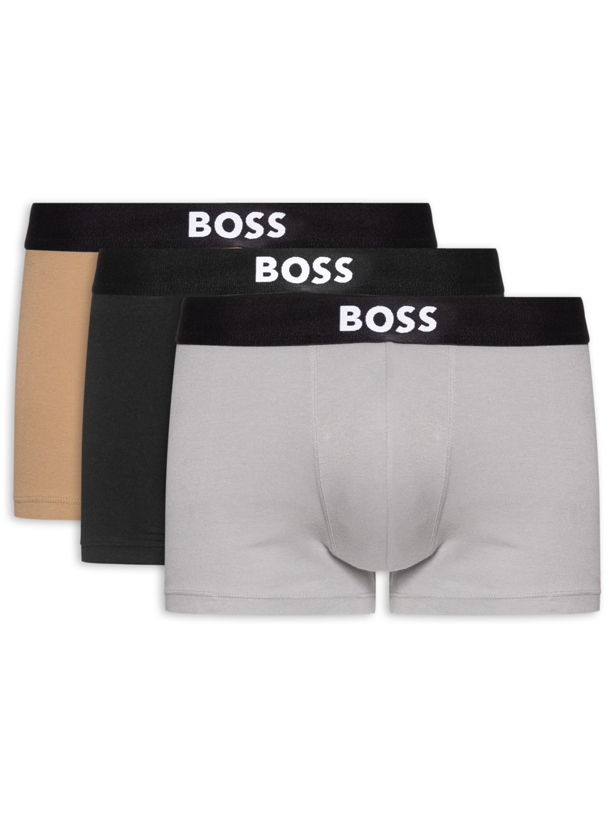 Kit De 3 Cuecas Trunk Cinza Boss