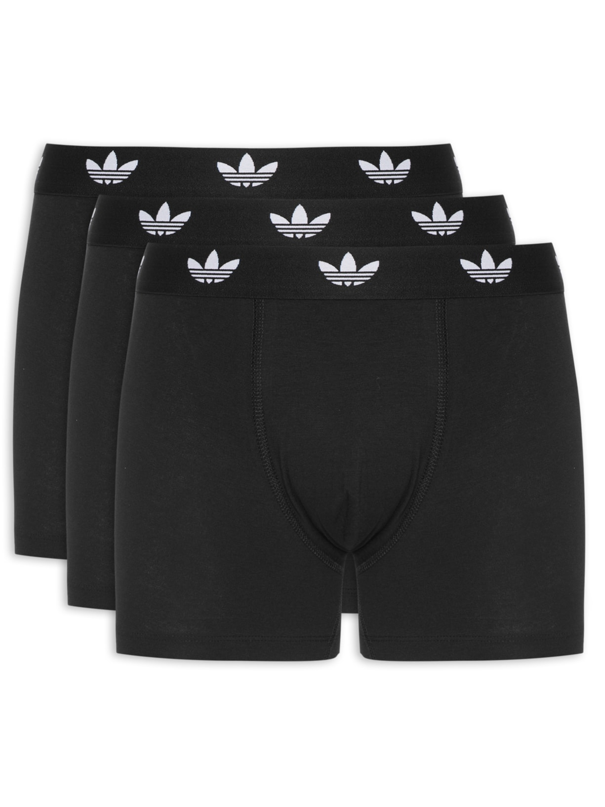 Kit De 3 Cuecas Trunk Comfort Flex Cotton Preto Adidas Originals Underwear