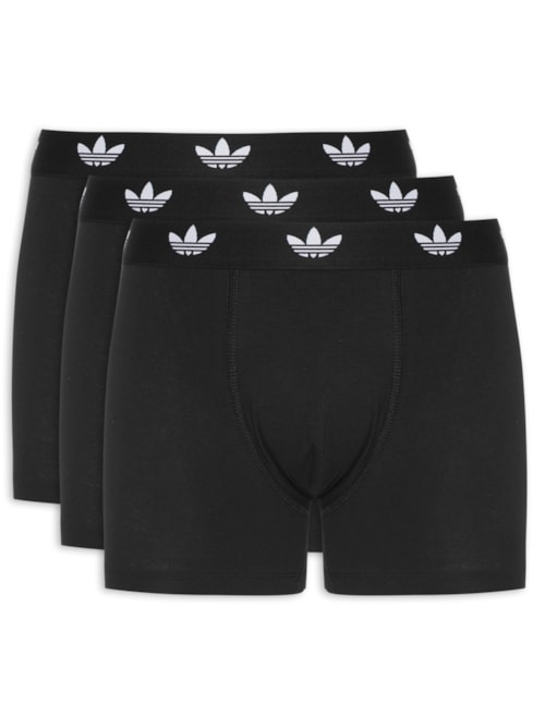 Kit De 3 Cuecas Trunk Comfort Flex Cotton - Preto