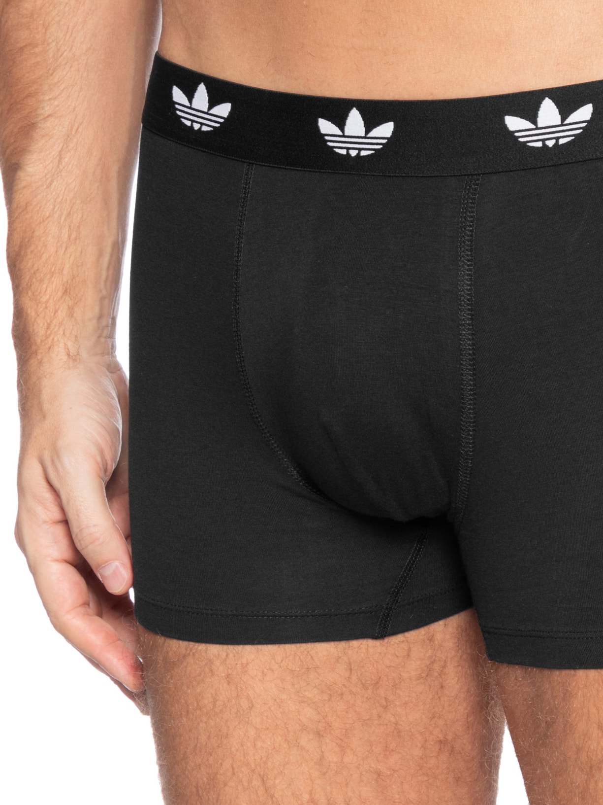 Kit De 3 Cuecas Trunk Comfort Flex Cotton Preto Adidas Originals Underwear