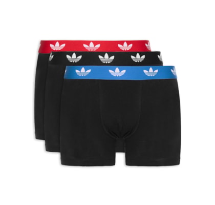 Kit De 3 Cuecas Trunk Comfort Flex Cotton - Preto
