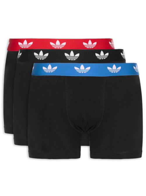 Kit De 3 Cuecas Trunk Comfort Flex Cotton - Preto