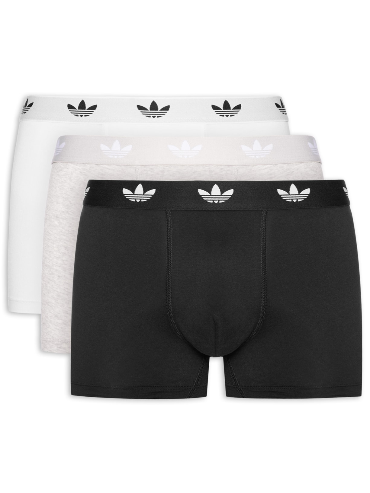 Kit De 3 Cuecas Trunk Comfort Flex Cotton Preto Adidas Originals Underwear
