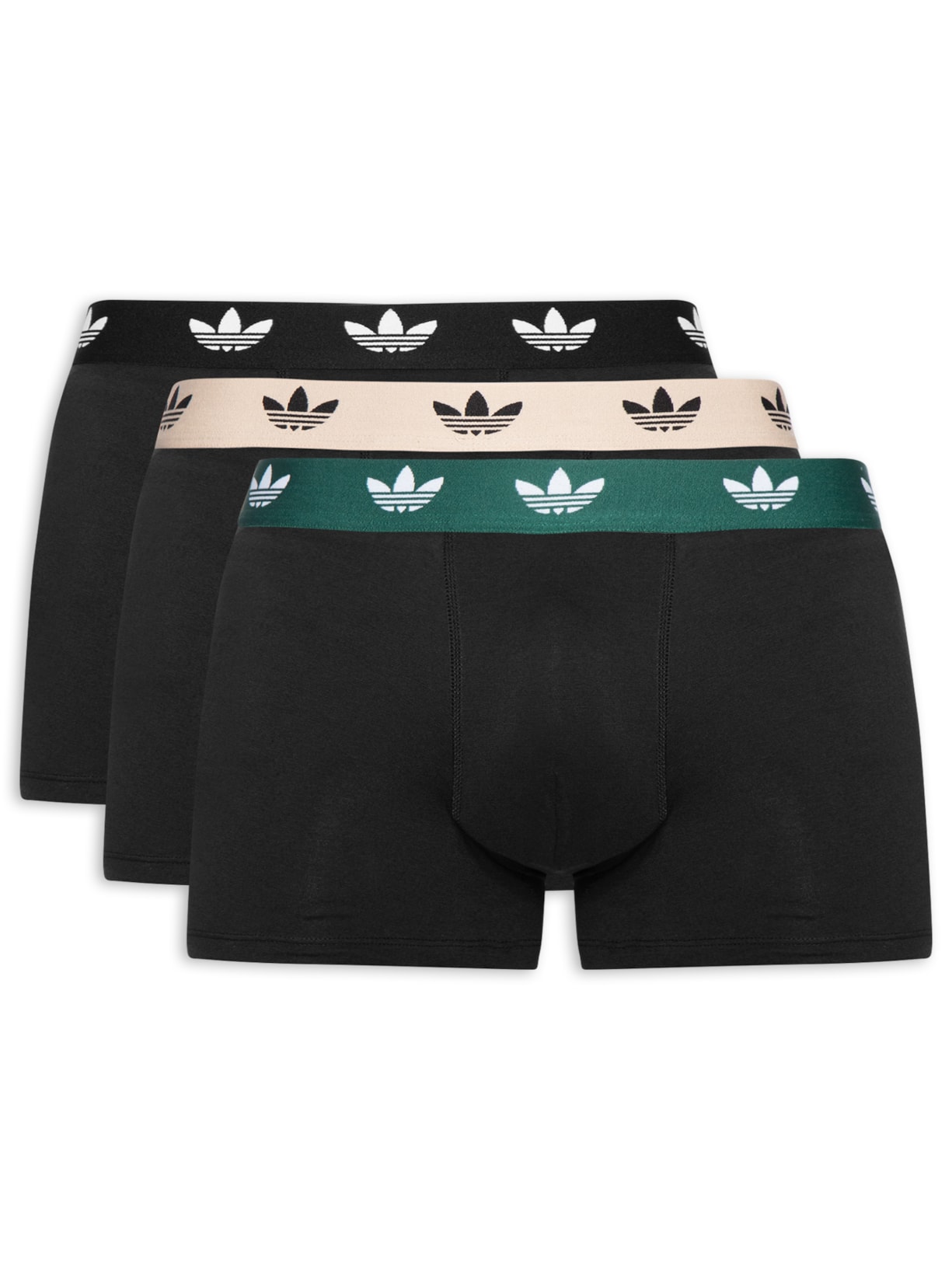 Kit De 3 Cuecas Trunk Comfort Flex Cotton Preto Adidas Originals Underwear