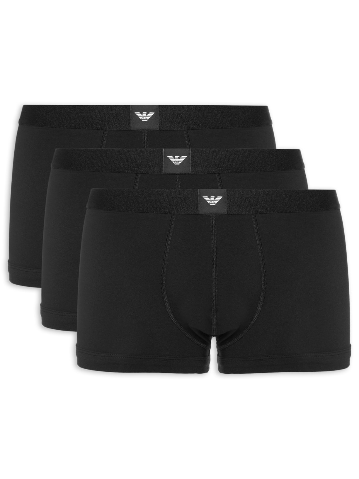 Kit De 3 Cuecas Trunk Preto Emporio Armani Bodywear