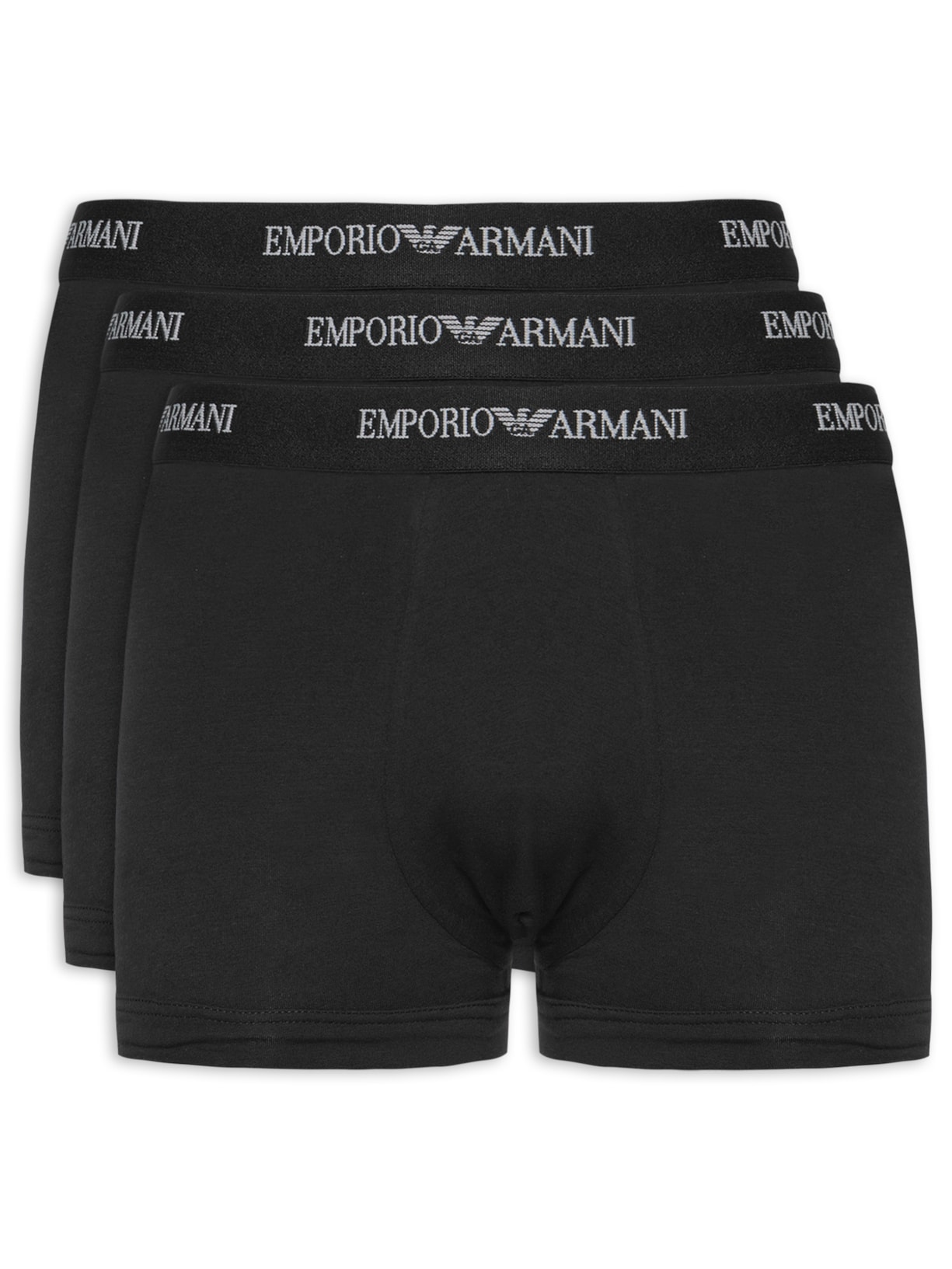 Kit De 3 Cuecas Trunk Preto Emporio Armani Bodywear