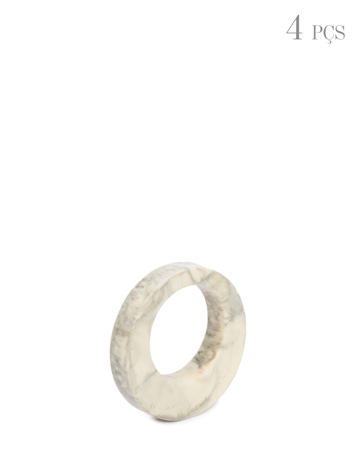 Kit de Argola Guardanapo Magma 4 Peças Em Resina - Off White