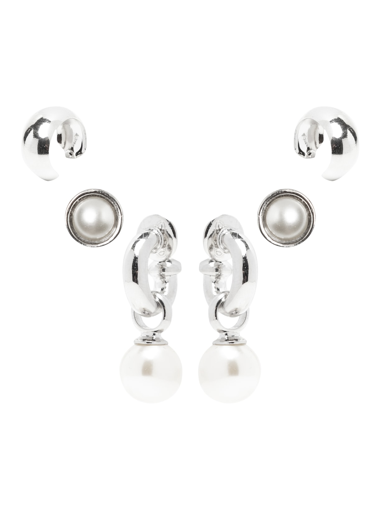 Kit De Brincos Fascínio 3 Peças - Prata