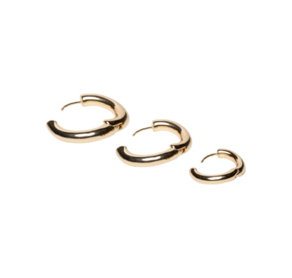 Kit De Brincos Femininos Argolas Básicas - Dourado