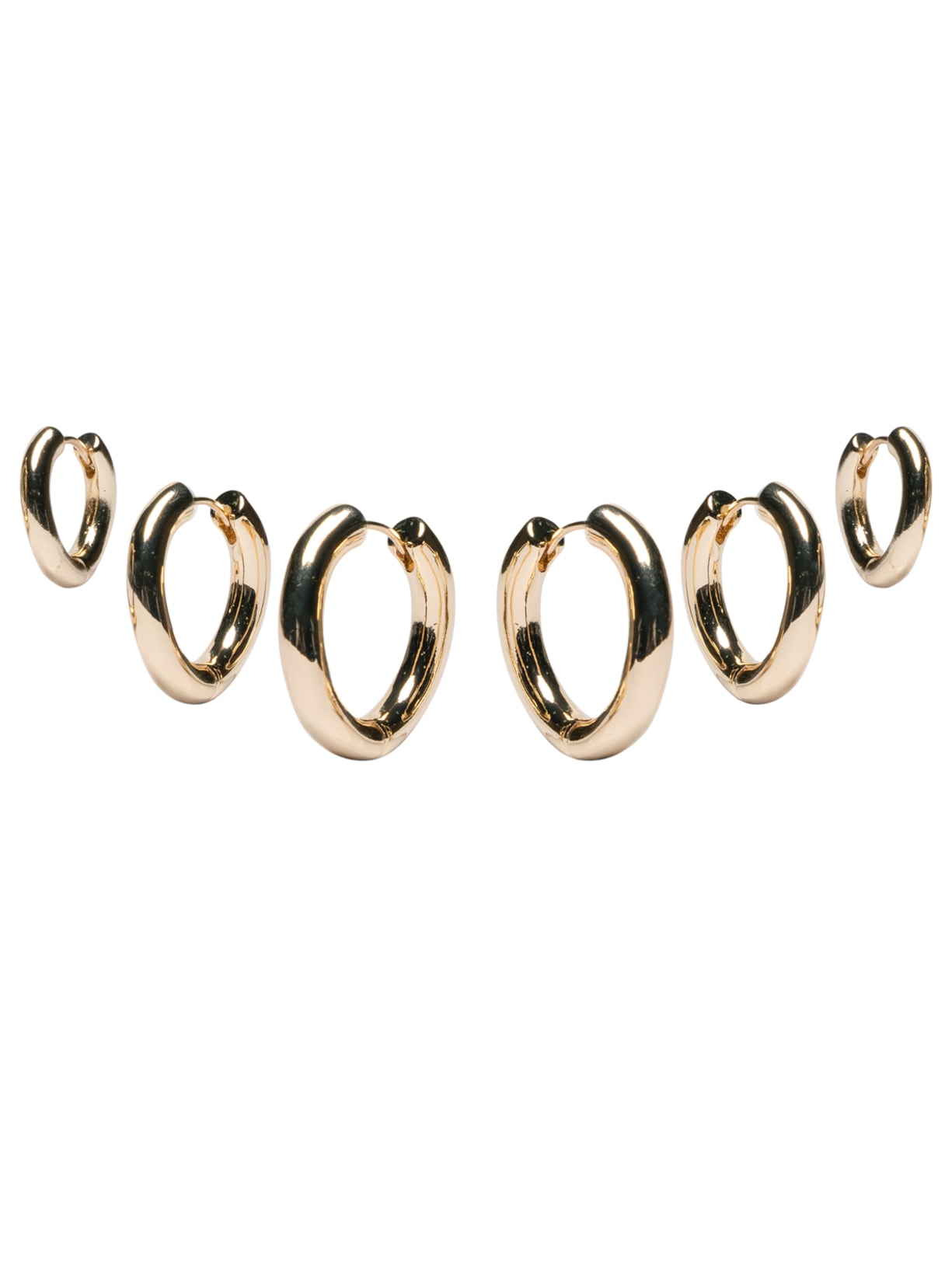 Kit De Brincos Femininos Argolas Básicas Dourado Basiq