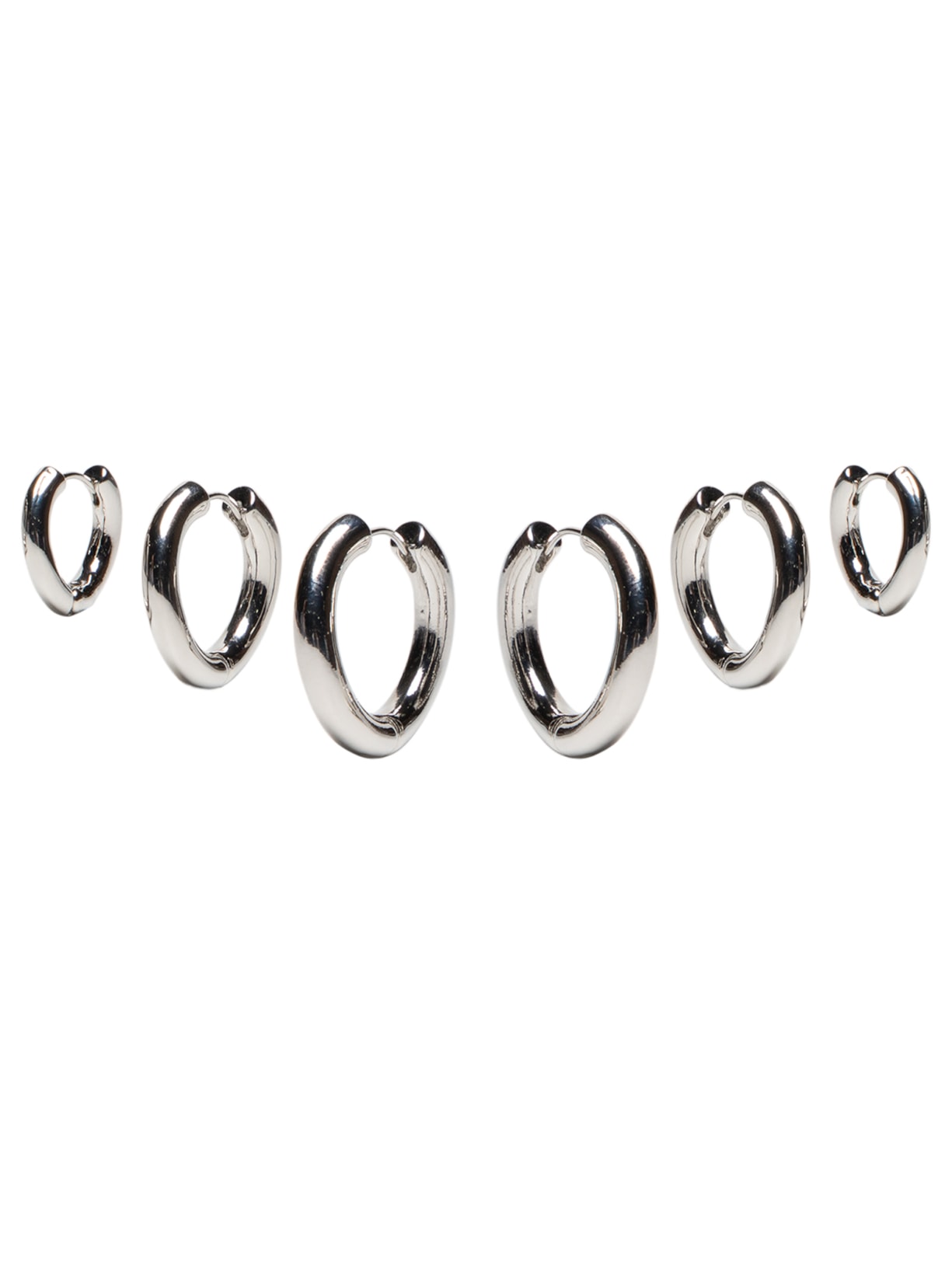 Kit De Brincos Femininos Argolas Básicas Prateado Basiq