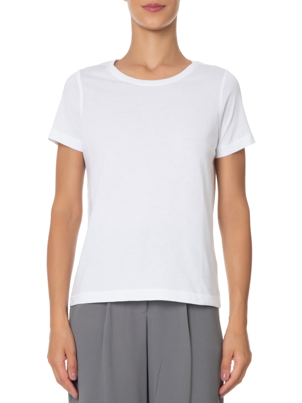 Kit De Camiseta Feminina Pima Manga Curta Decote Redondo 3 Peças Branco '2Essential