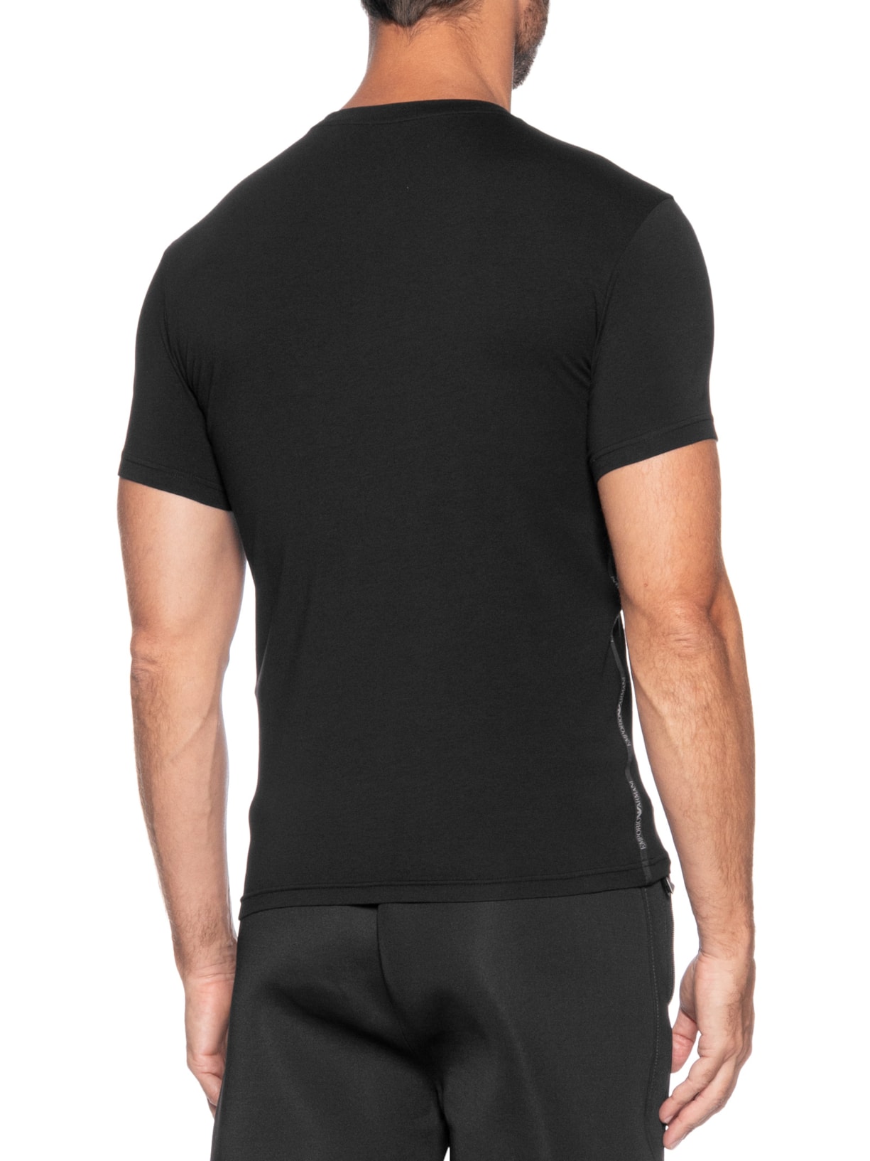 Kit De Camiseta Masculina 2 Peças Manga Curta Crew Neck Preto Emporio Armani Bodywear
