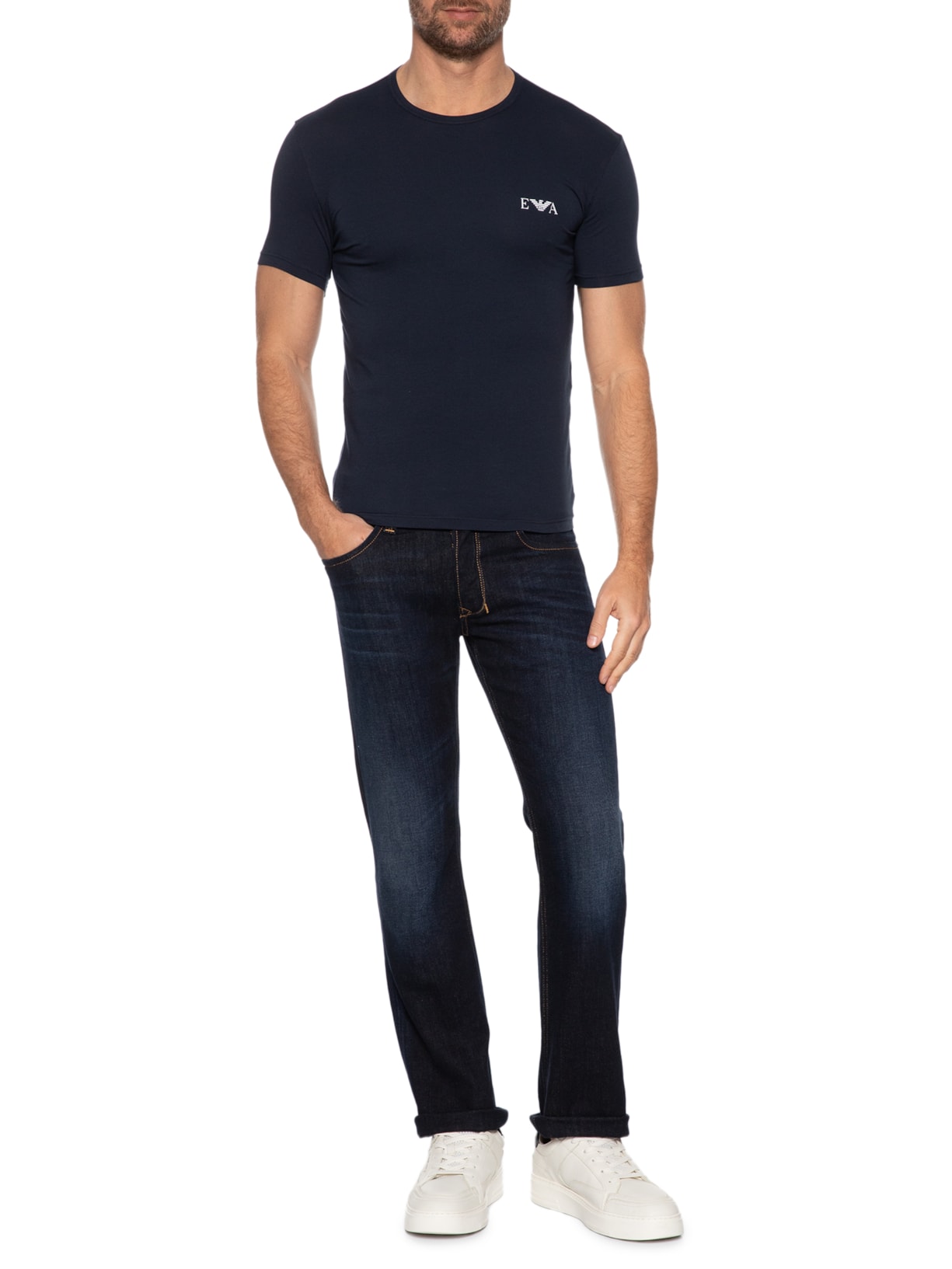 Kit De Camiseta Masculina 2 Peças Manga Curta Parte Alta Emporio Armani Bodywear