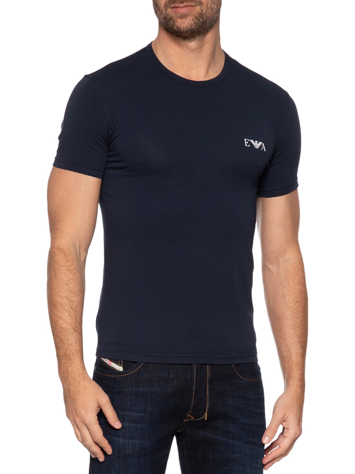 Kit De Camiseta Masculina 2 Peças Manga Curta Parte Alta Emporio Armani Bodywear