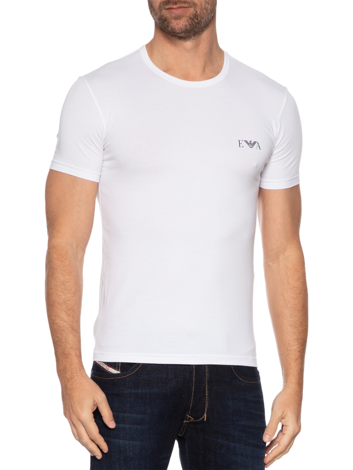 Kit De Camiseta Masculina 2 Peças Manga Curta Parte Alta Emporio Armani Bodywear