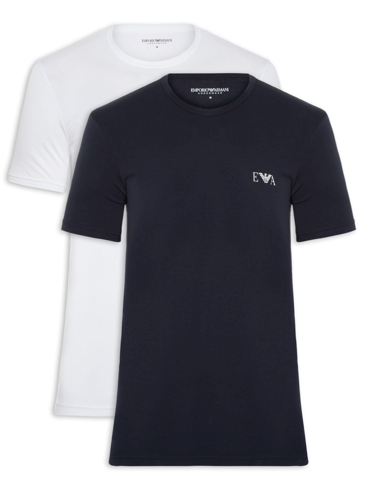 Kit De Camiseta Masculina 2 Peças Manga Curta Parte Alta Emporio Armani Bodywear