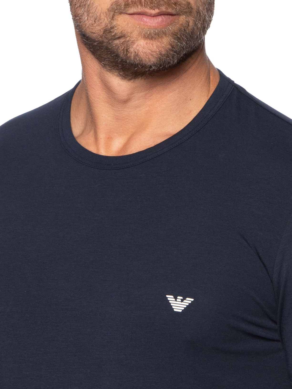 Kit De Camiseta Masculina 2 Peças Mc Parte Alta Azul Emporio Armani Bodywear