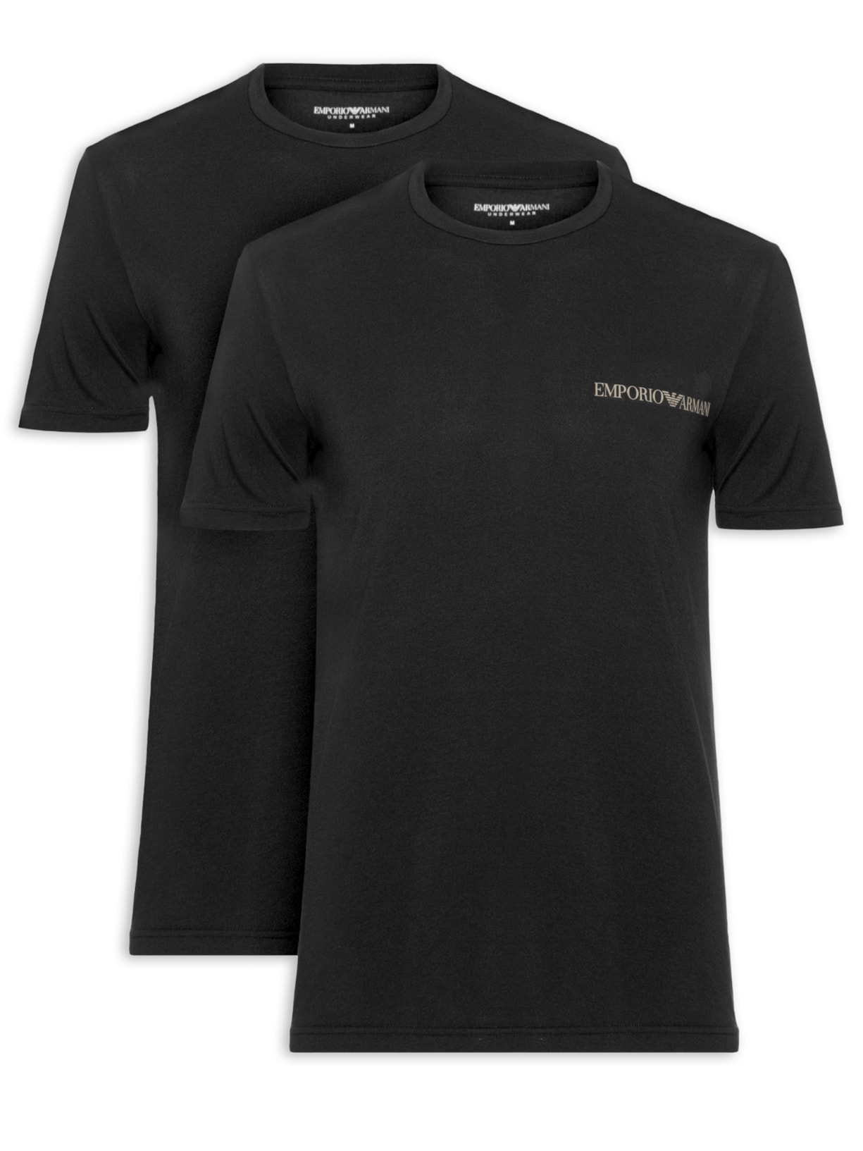 Kit De Camiseta Masculina Pack Top 2 Peças - Preto