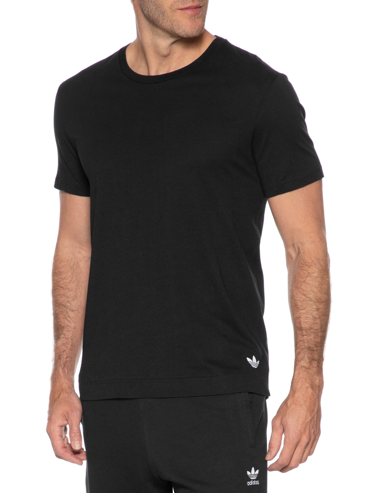 Kit de Camisetas Comfort Core Cotton Preto Adidas Originals Underwear